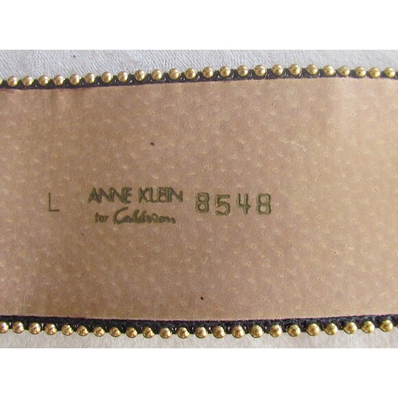 DESIGNER ANNE KLEIN PURPLE SUEDED GOLD TRIM LARGE BUCKLE 2 1/2\